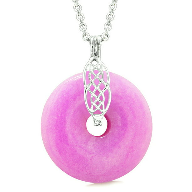 Celtic Shield Knot Protection Magic Powers Amulet Lucky Donut Pendant Necklace 